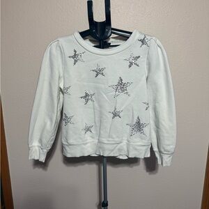 Talbots White Sweater with Silver Star Accents